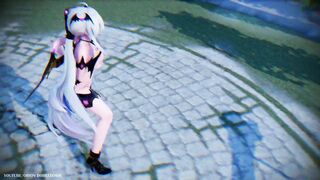【MMD R-18 SEX DANCE】HAKU SEXY ASS SUCCUBUS ASS DANCING CYBER-THUNDER CIDER [BY] Orion DobleDosis