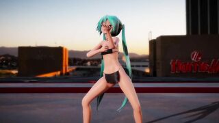 mmd r18 Api Miku crab crotch pinkcat 0815 Tribal costume Topless 3d hentai
