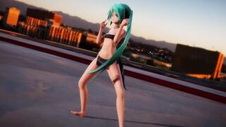 mmd r18 Api Miku crab crotch pinkcat 0815 Tribal costume Topless 3d hentai