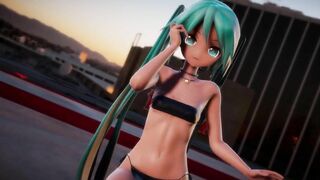 mmd r18 Api Miku crab crotch pinkcat 0815 Tribal costume Topless 3d hentai