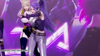 [MMD] Black Pink - How You Like That Hot Naked Dance Ahri Akali Evelynn Kaisa League of Legends KDA