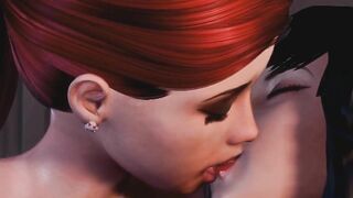 Futa on Futa, Redhead Dickgirl fucks Brunette - 3D Cartoon Futanari Animation, Anal Creampie