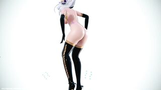 【MMD R-18 SEX DANCE】HAKU HOT BLACK SUIT PERFECT DELICIOUS BUTTOCKS PARADINHA [BY] Orion DobleDosis
