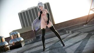 【MMD R-18 SEX DANCE】HAKU HOT BLACK SUIT PERFECT HOT ASS SWEET PLEASURE PINK CAT[BY] Orion DobleDosis