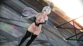 【MMD R-18 SEX DANCE】HAKU HOT BLACK SUIT PERFECT HOT ASS SWEET PLEASURE PINK CAT[BY] Orion DobleDosis