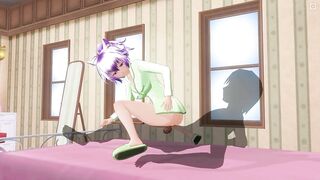 3D HENTAI Lovely girlfriend in green pajamas reverse cowgirl