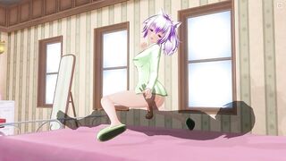 3D HENTAI Lovely girlfriend in green pajamas reverse cowgirl
