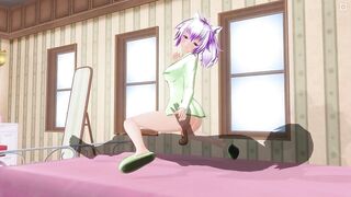3D HENTAI Lovely girlfriend in green pajamas reverse cowgirl