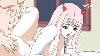 Ban fucks Zero-two hard and cums inside her / Darling in the franxx x Nanatsu No Taizai / Hentai