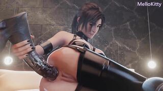 Lara Croft Blacked - Fucks Monster Cock Dildo - Anal Dildo BDSM