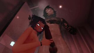 FEMBOY getting clean with EBOY leads to FUCKING on the floor.