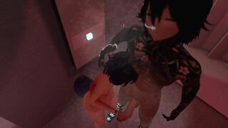 FEMBOY getting clean with EBOY leads to FUCKING on the floor.