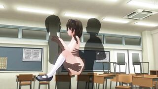 3D HENTAI Double penetration in a schoolgirl in the lifting position