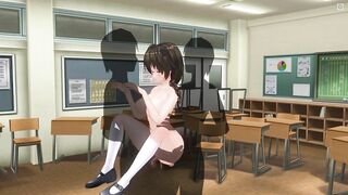 3D HENTAI Double penetration in a schoolgirl in the lifting position