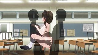 3D HENTAI Double penetration in a schoolgirl in the lifting position