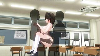 3D HENTAI Double penetration in a schoolgirl in the lifting position