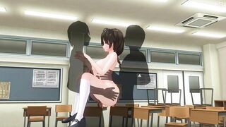 3D HENTAI Double penetration in a schoolgirl in the lifting position