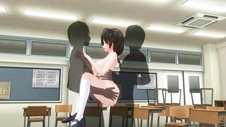 3D HENTAI Double penetration in a schoolgirl in the lifting position