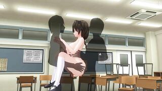 3D HENTAI Double penetration in a schoolgirl in the lifting position