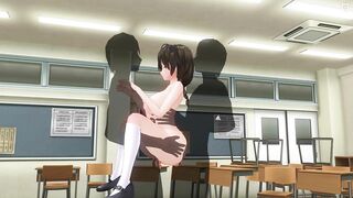 3D HENTAI Double penetration in a schoolgirl in the lifting position