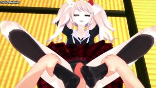 Hentai POV Feet Mukuro Ikusaba Disguised as Junko Enoshima Danganronpa