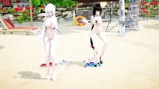 【MMD R-18 SEX DANCE】IIIUSTRIOUS, KANGXI Kiss me Tasty intense fuck on the beach [CREDIT BY] Shark100