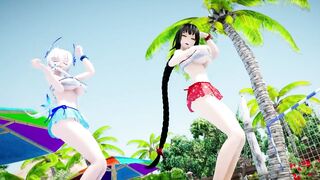 【MMD R-18 SEX DANCE】IIIUSTRIOUS, KANGXI Kiss me Tasty intense fuck on the beach [CREDIT BY] Shark100
