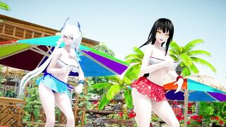 【MMD R-18 SEX DANCE】IIIUSTRIOUS, KANGXI Kiss me Tasty intense fuck on the beach [CREDIT BY] Shark100
