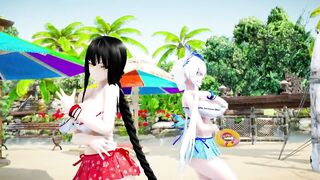 【MMD R-18 SEX DANCE】IIIUSTRIOUS, KANGXI Kiss me Tasty intense fuck on the beach [CREDIT BY] Shark100