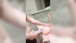 Futa cock stuck in extreme tight mini pussy