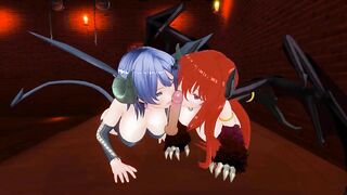 3D HENTAI POV Two succubus suck your cock until creampie