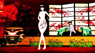 【MMD】Fuso-sister seems to dance paradise Jodo in front of the Admiral【R-18】