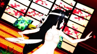 【MMD】Fuso-sister seems to dance paradise Jodo in front of the Admiral【R-18】