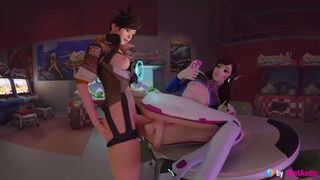 Futa Tracer Fucks D.Va in Arcade Hall with sound