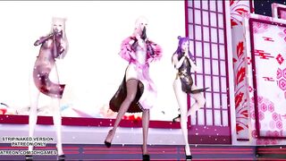 [MMD]Tougen Renka 桃源恋歌 Hot Erotic Dance KDA Ahri Kaisa Seraphine 4K 60FPS League of Legends