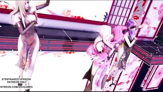 [MMD]Tougen Renka 桃源恋歌 Hot Erotic Dance KDA Ahri Kaisa Seraphine 4K 60FPS League of Legends