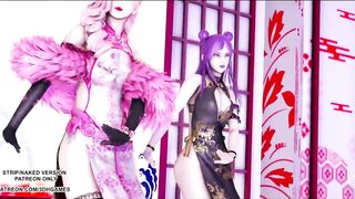 [MMD]Tougen Renka 桃源恋歌 Hot Erotic Dance KDA Ahri Kaisa Seraphine 4K 60FPS League of Legends