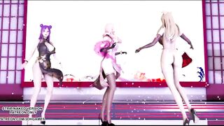 [MMD]Tougen Renka 桃源恋歌 Hot Erotic Dance KDA Ahri Kaisa Seraphine 4K 60FPS League of Legends