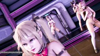 [MMD] PinkCat - Doa Hot Striptease Kasumi Marie Rose Nyotengu Honoka Ayane 4K 60FPS