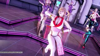 [MMD] PinkCat - Doa Hot Striptease Kasumi Marie Rose Nyotengu Honoka Ayane 4K 60FPS