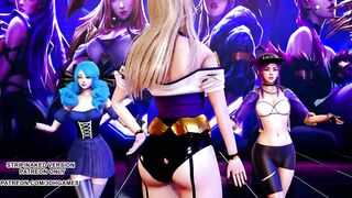 [MMD] GFRIEND - Glass Bead Sexy Kpop Dance Ahri Akali Kaisa Seraphine Gwen KDA League of Legends