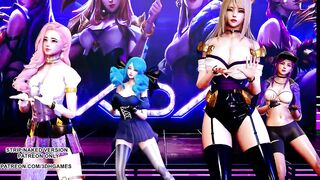 [MMD] GFRIEND - Glass Bead Sexy Kpop Dance Ahri Akali Kaisa Seraphine Gwen KDA League of Legends