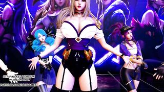 [MMD] GFRIEND - Glass Bead Sexy Kpop Dance Ahri Akali Kaisa Seraphine Gwen KDA League of Legends