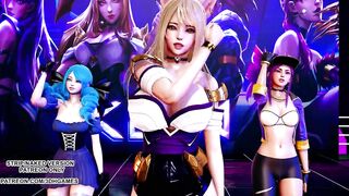 [MMD] GFRIEND - Glass Bead Sexy Kpop Dance Ahri Akali Kaisa Seraphine Gwen KDA League of Legends