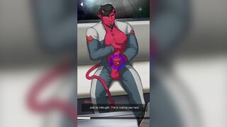 Devil Razix jerking off