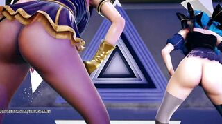 [MMD] PRODUCE48 - RUMOR Striptease Korean Dance Seraphine Gwen Caitlyn League of Legends