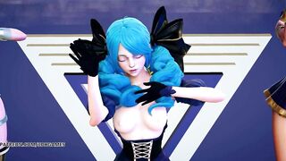 [MMD] PRODUCE48 - RUMOR Striptease Korean Dance Seraphine Gwen Caitlyn League of Legends