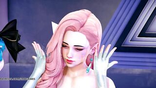 [MMD] PRODUCE48 - RUMOR Striptease Korean Dance Seraphine Gwen Caitlyn League of Legends