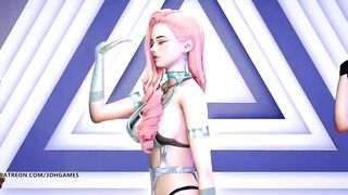 [MMD] PRODUCE48 - RUMOR Striptease Korean Dance Seraphine Gwen Caitlyn League of Legends