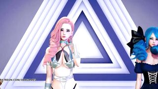 [MMD] PRODUCE48 - RUMOR Striptease Korean Dance Seraphine Gwen Caitlyn League of Legends